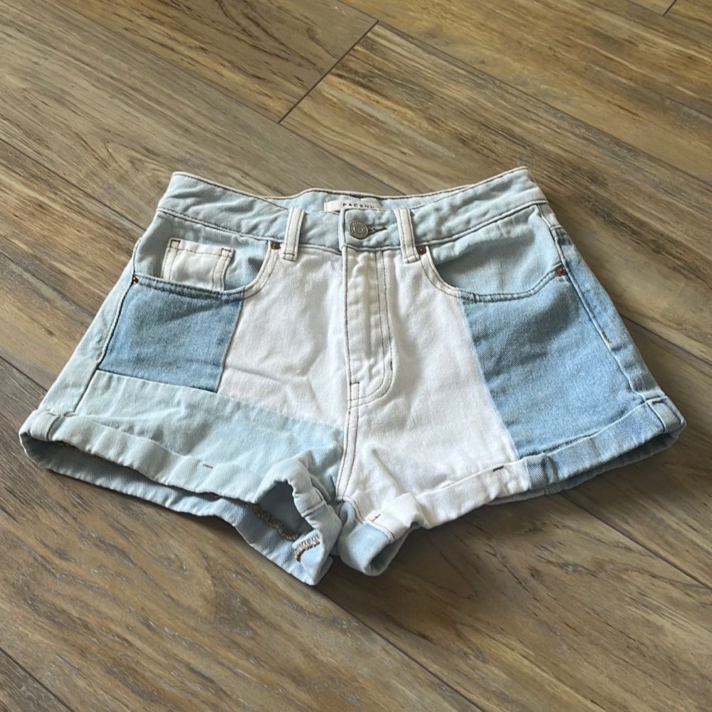 Pacsun Patchwork Denim Mom Shorts